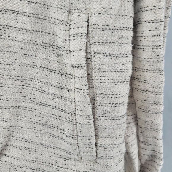 Zara Jacket Tweed Cream Blazer Zip Up Zipper Pockets Long Sleeves Knit Large - Picture 7 of 7